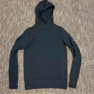 Nike Dri-Fit Women's Cowl Neck Long Sleeve Ribbed Hooded Sweatshirt Black Medium